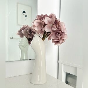 Modern Whimsical Ceramic Hand Shaped Vase - White